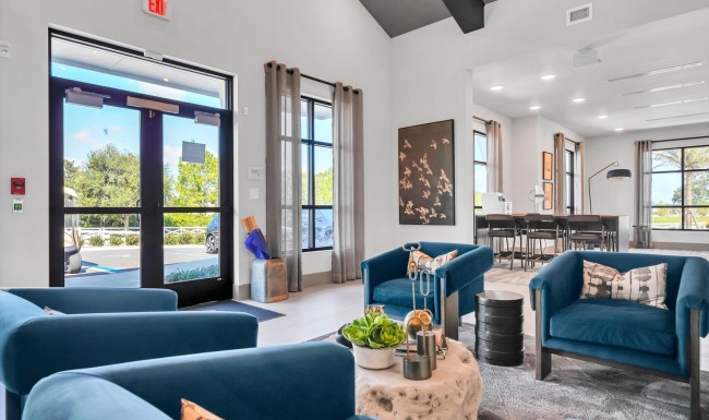 lobby area at clubhouse entrance