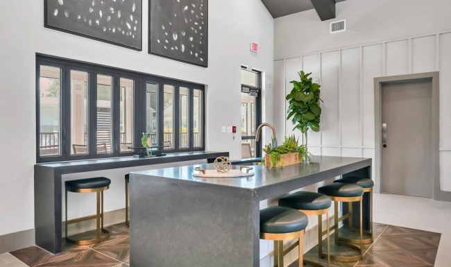 clubhouse island with sink